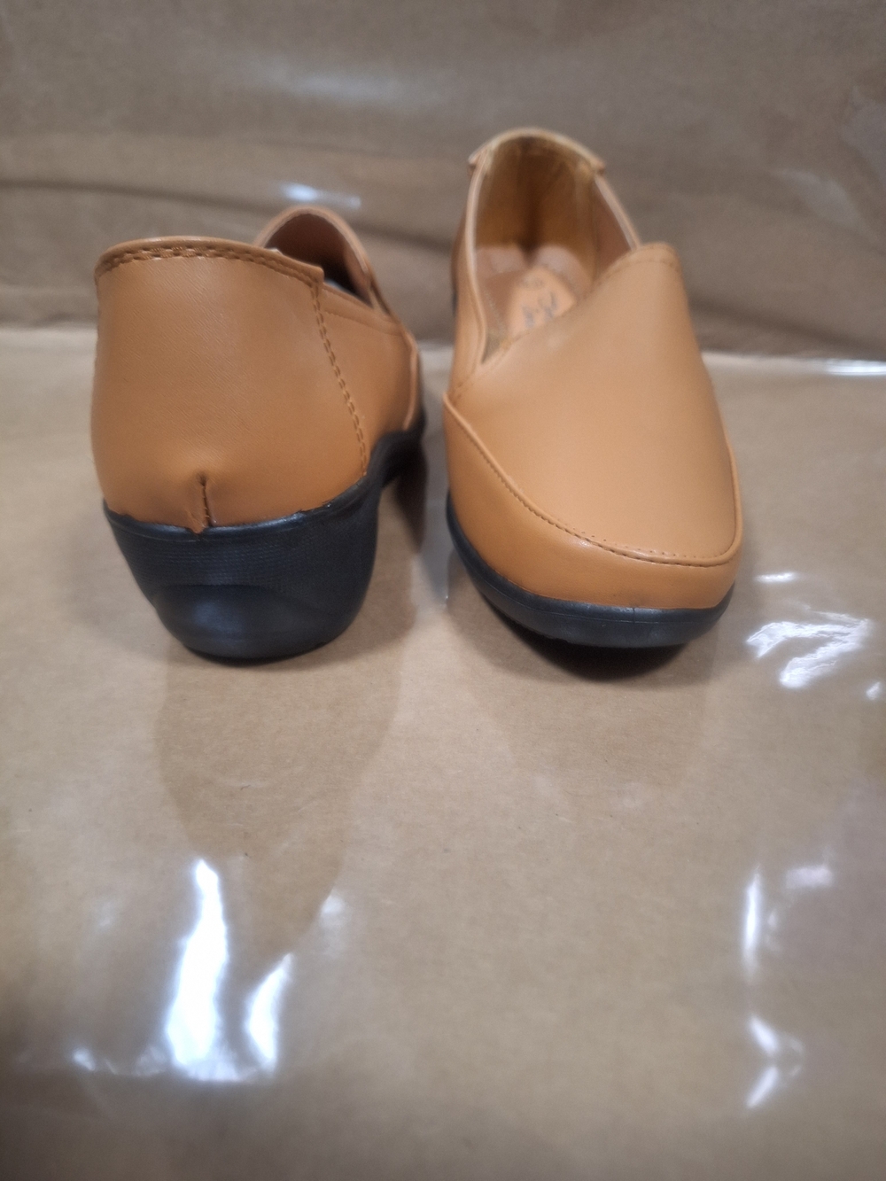 Women's Tan Slip-On Loafers - Comfort Casual Flats - Picture 2 of 5